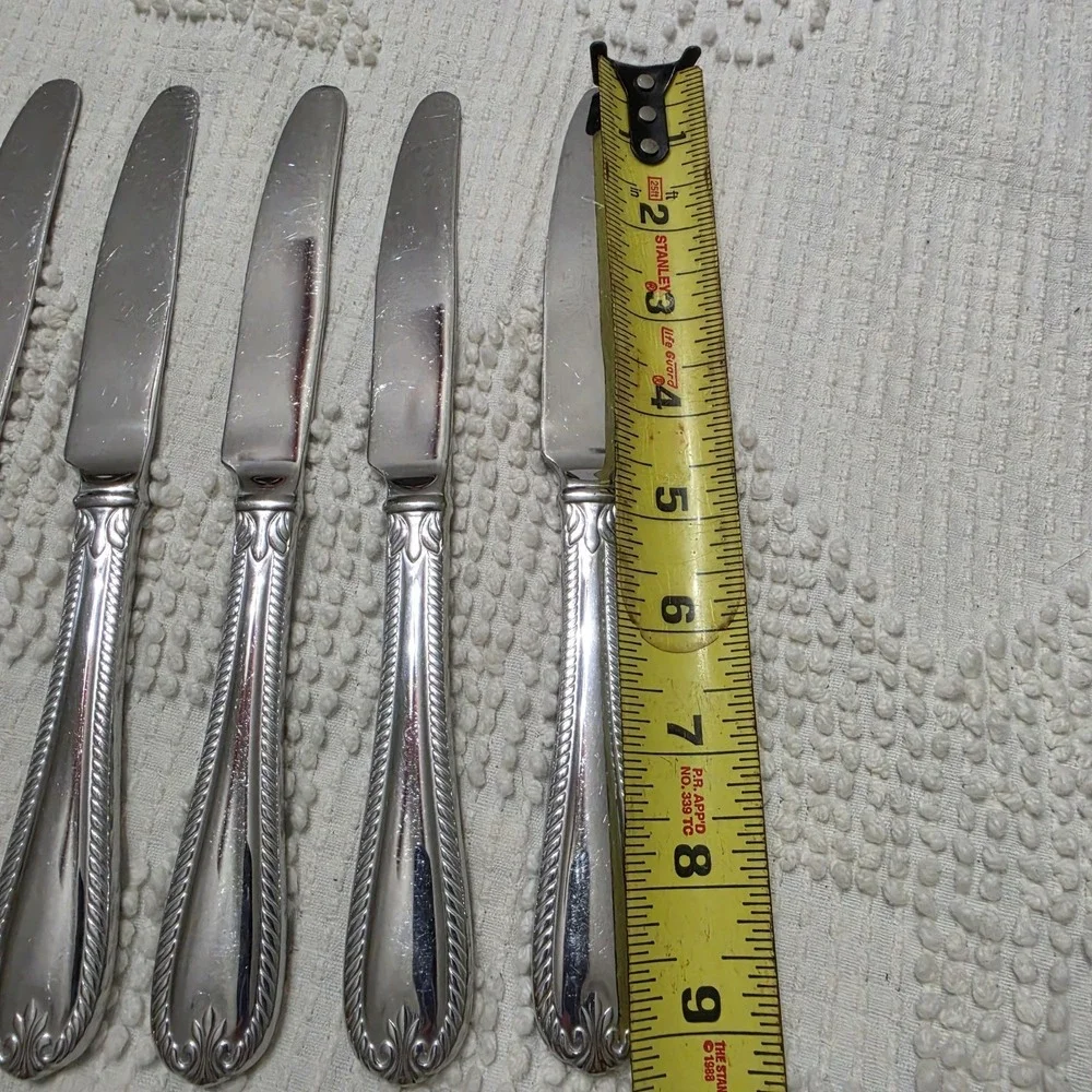 Lenox Tudor Bead Augusta Rope Edge‎ Dinner Knives Retired Flatware 9 1/4